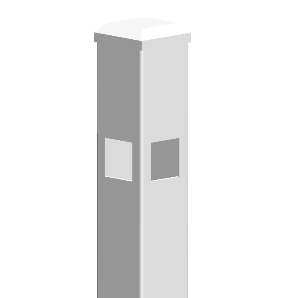 2" x 64" Residential Corner Post Doggie Picket Spear Head (White)