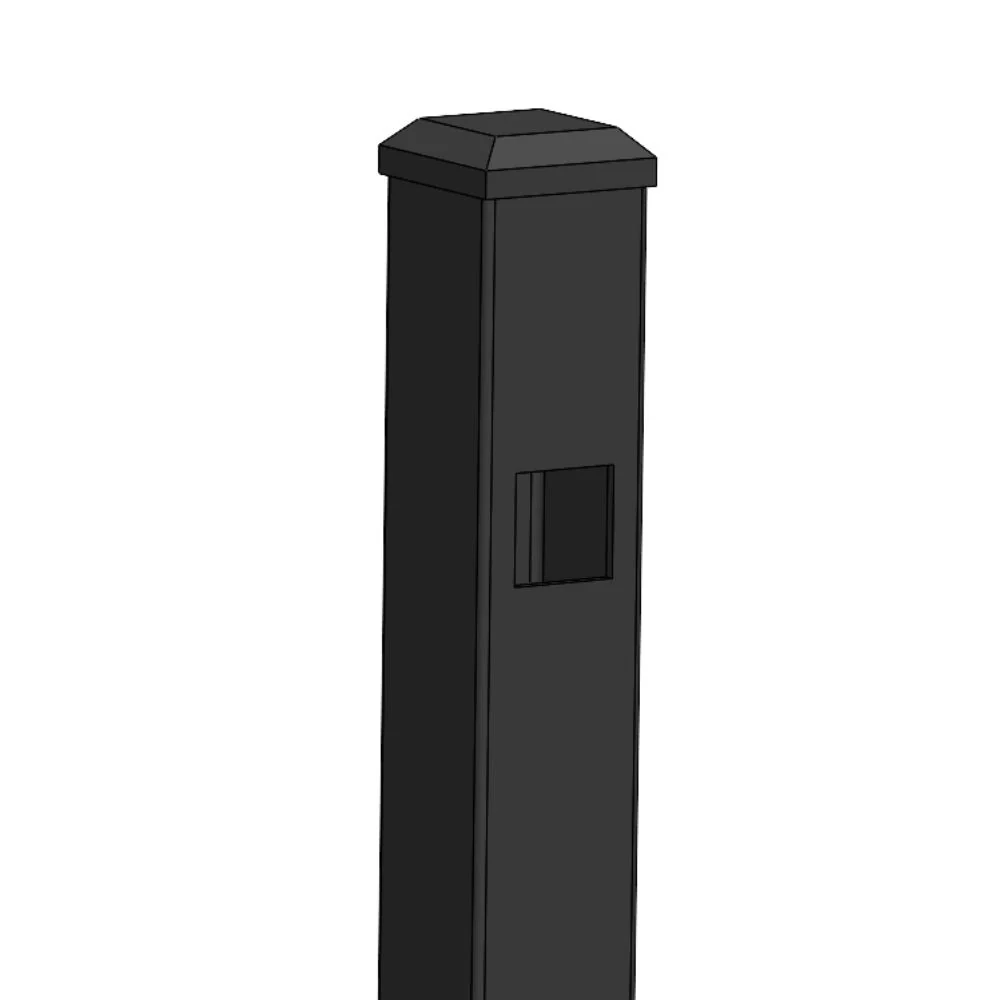 2" x 64'' Residential Gate Post Doggie Picket Spear Head (Black)