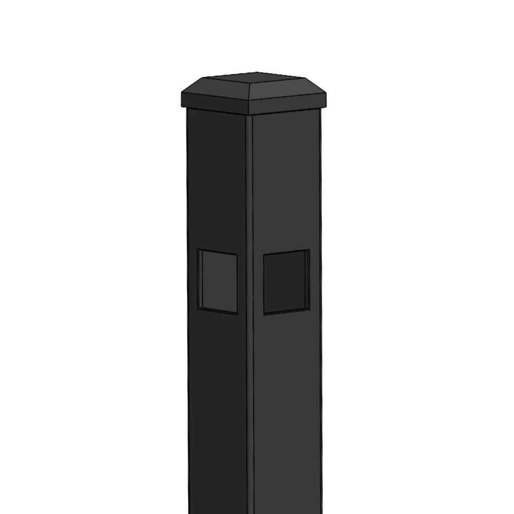 2" x 72'' Commercial Corner Post Standard Flat Head (Black)