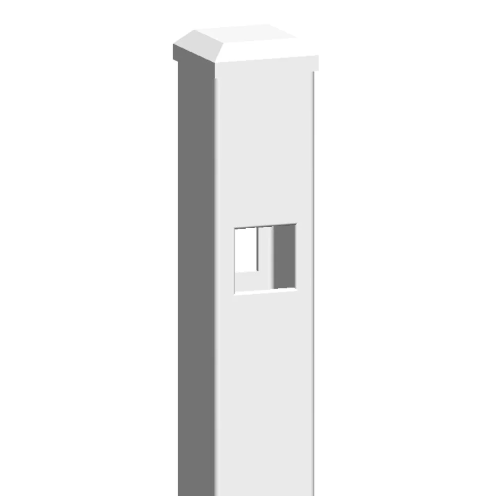 2" x 72'' Residential Line Post Doggie Picket Spear Head (White)