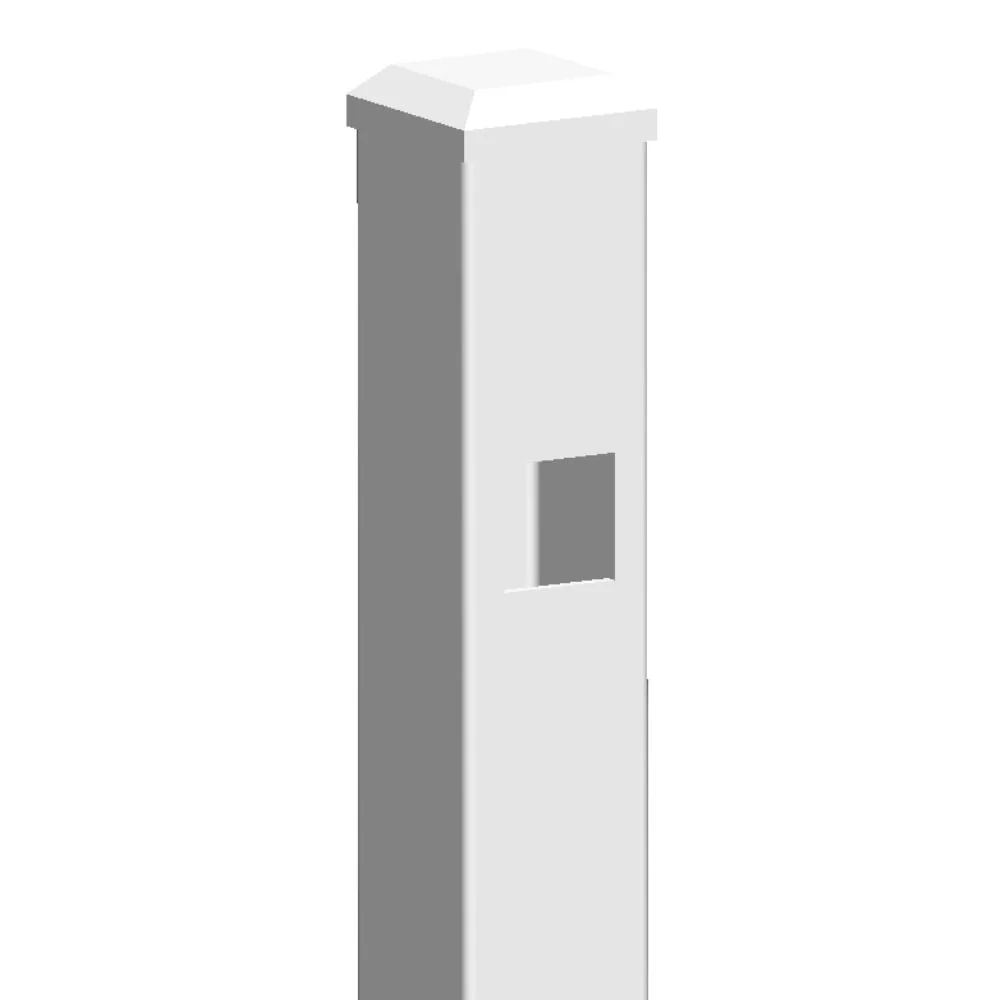 2" x 88" Commercial End Post Doggie Picket Spear Head (White)