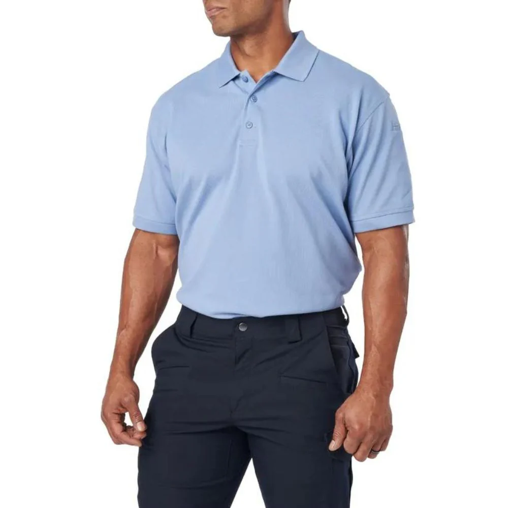 5.11 Tactical Professional Short Sleeve Polo Tall (Fire Med Blue) - Image 2