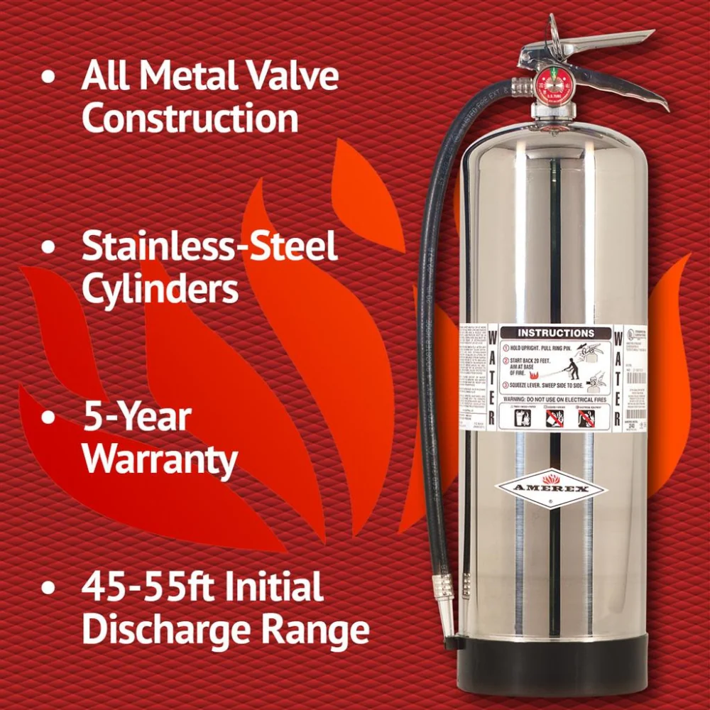 Amerex 00100 2.5 Gallon Water Fire Extinguisher - Model 240 - Image 2