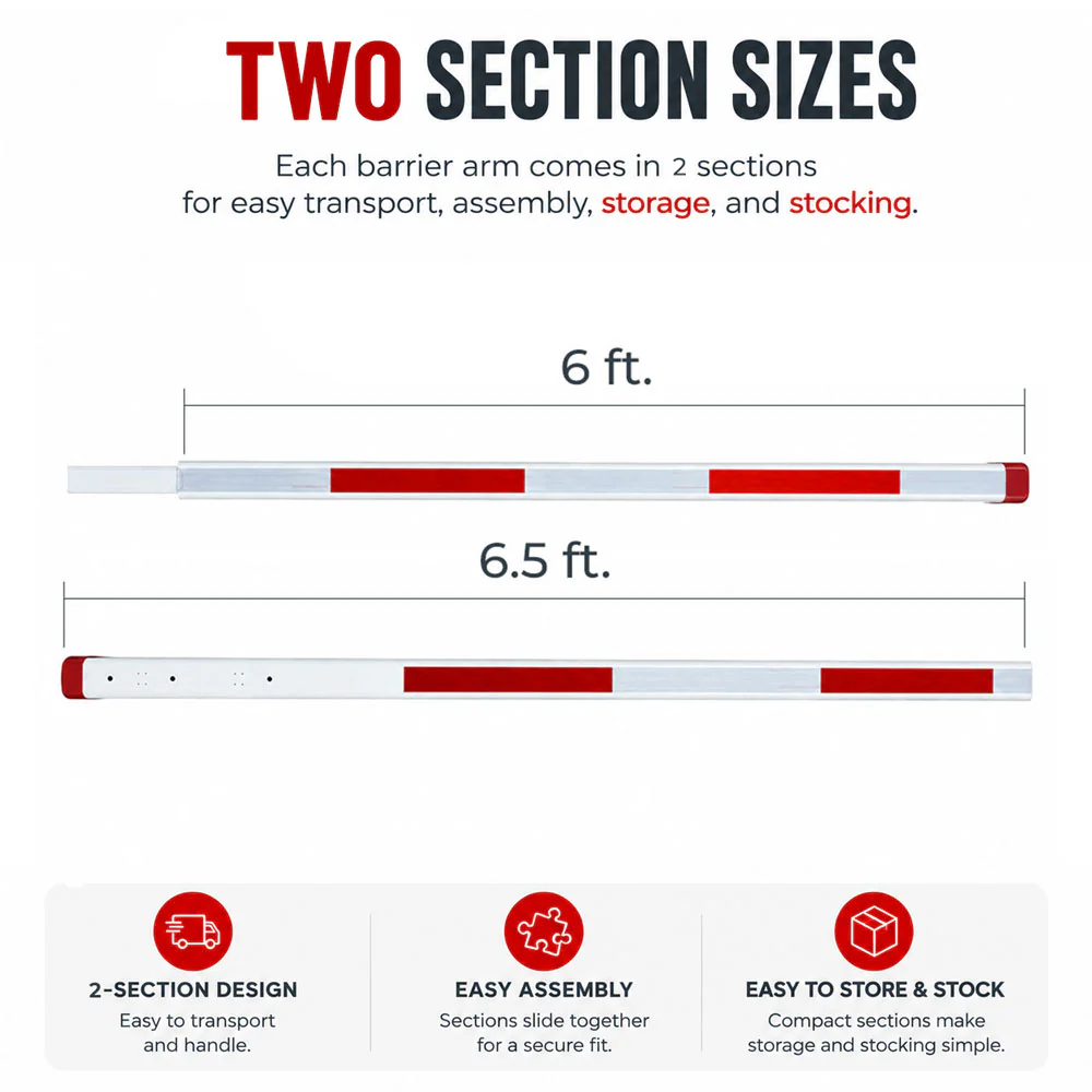 ASE TECHNA LED Lighted Barrier Gate Arm 11' Coverage (2-Piece Kit) - Image 3