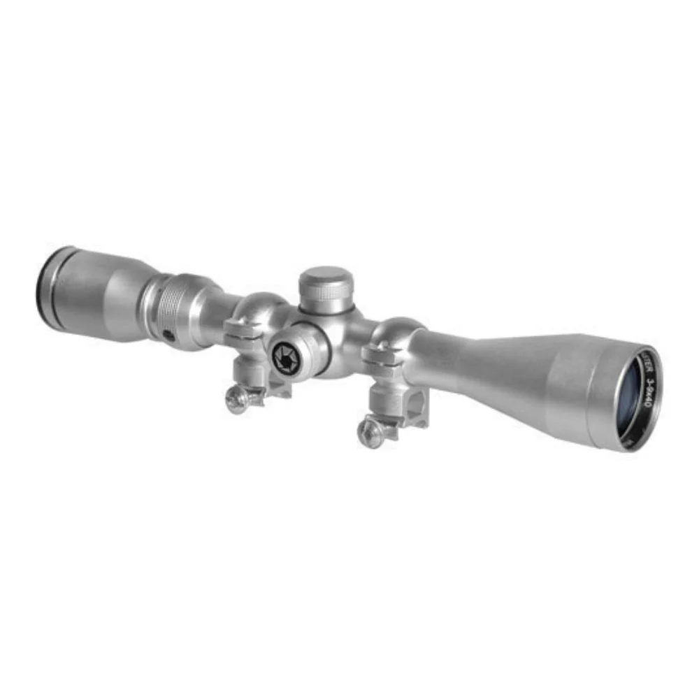 Barska 3-9x 40mm Huntmaster 30/30 Silver Rifle Scope w/ Rings | BAR-AC11204