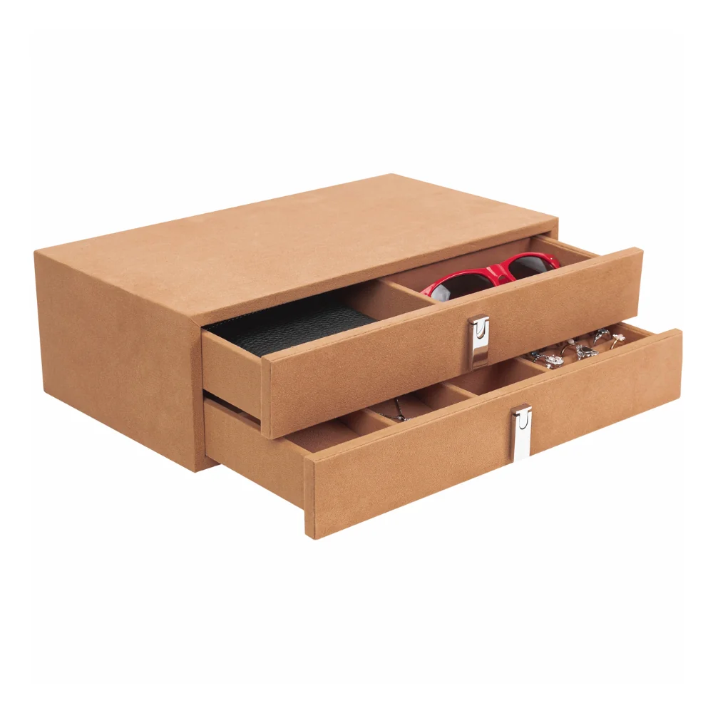 Barska Suede-Lined Jewelry Storage Drawer Set Tan | BAR-AF13318 - Image 11