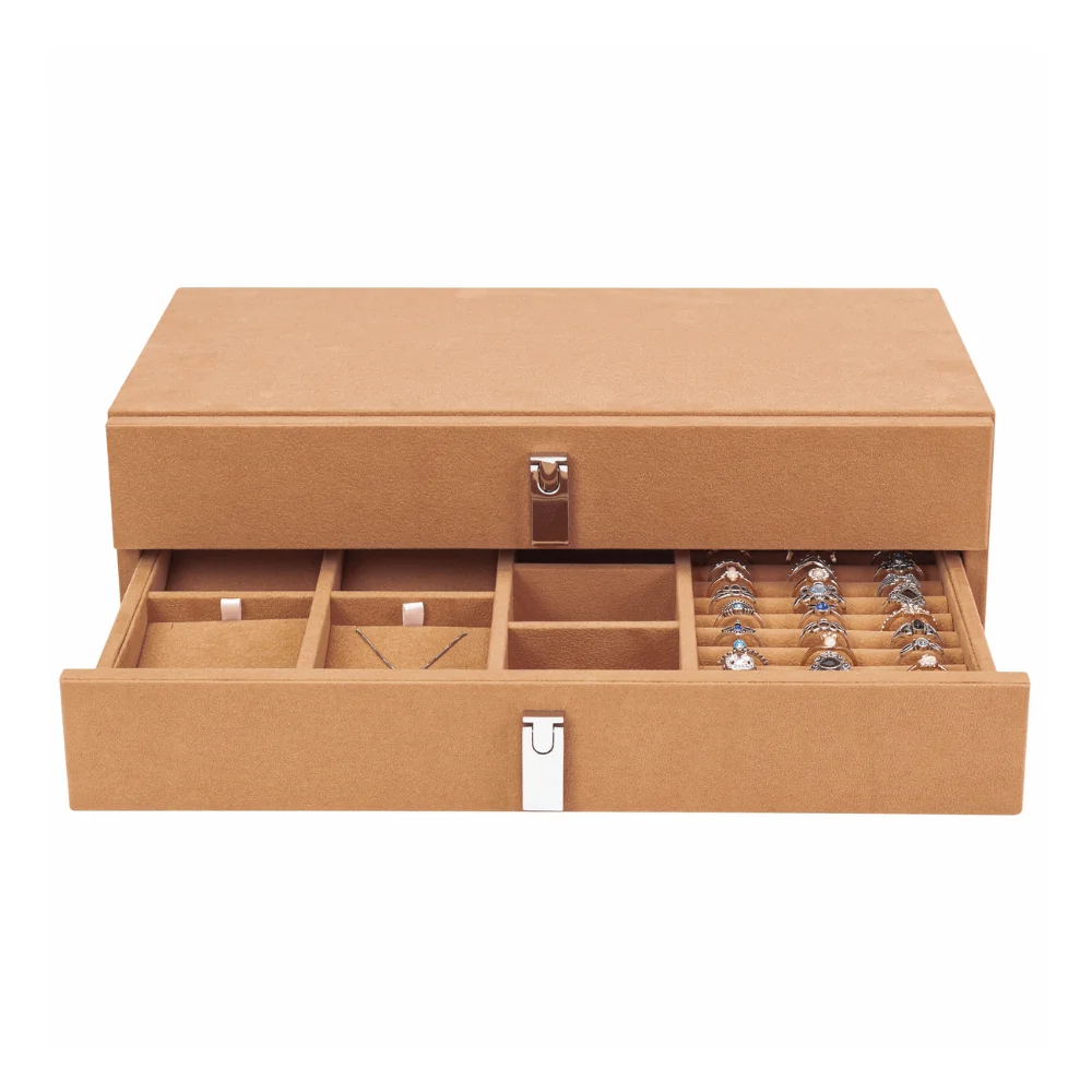 Barska Suede-Lined Jewelry Storage Drawer Set Tan | BAR-AF13318 - Image 12