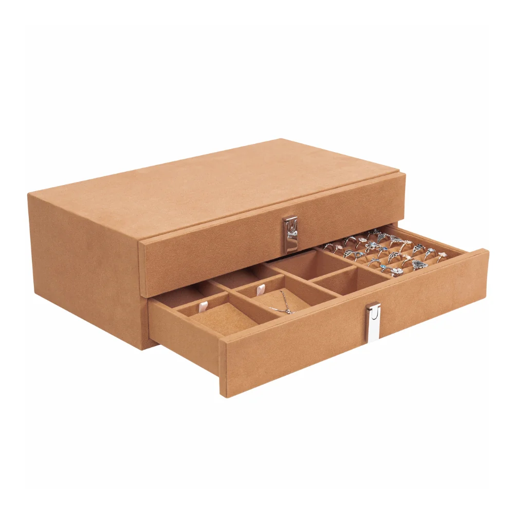 Barska Suede-Lined Jewelry Storage Drawer Set Tan | BAR-AF13318 - Image 13
