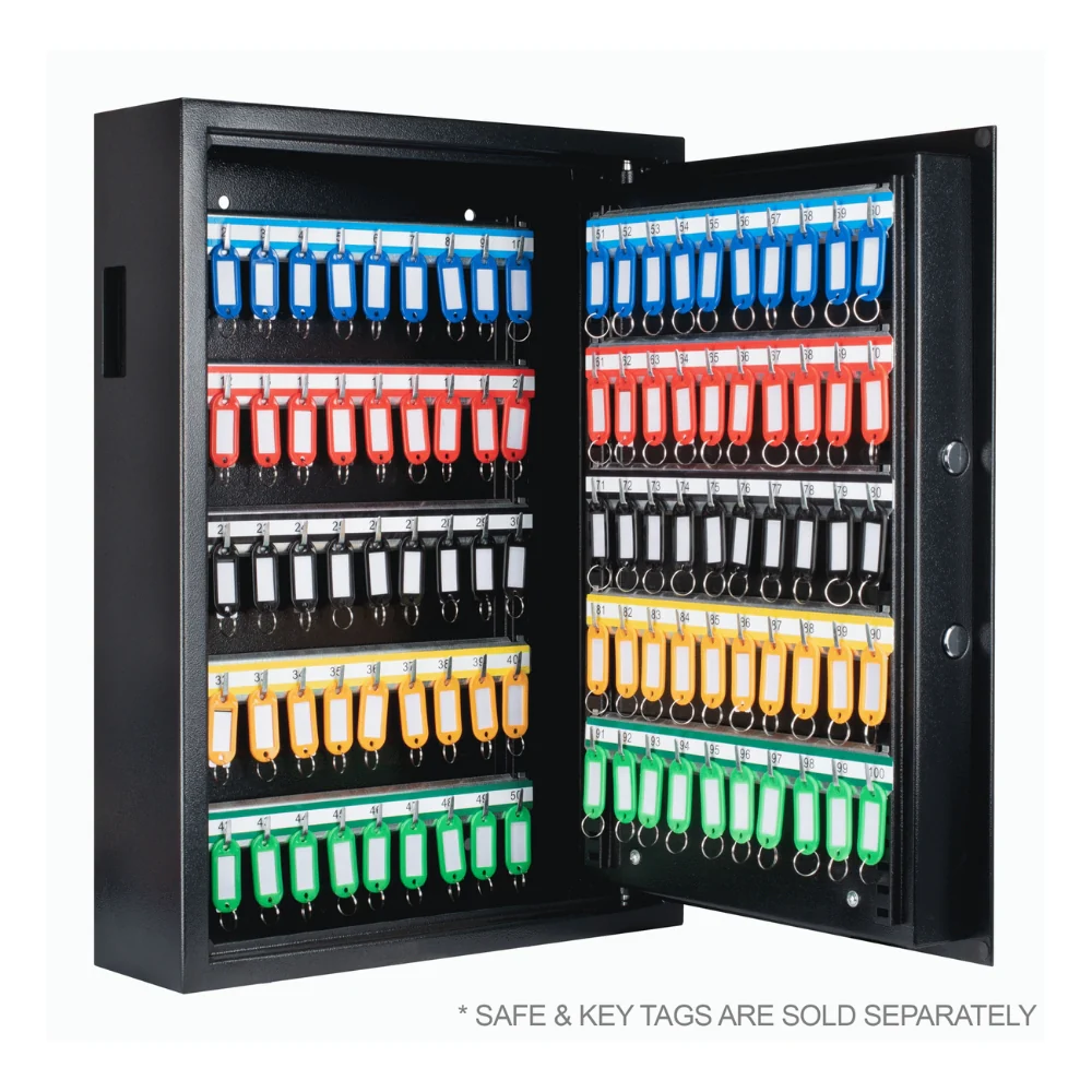 Barska Labeled Key Shelves with 101-200 Numbered Hooks for Key Cabinets | BAR-AF13684