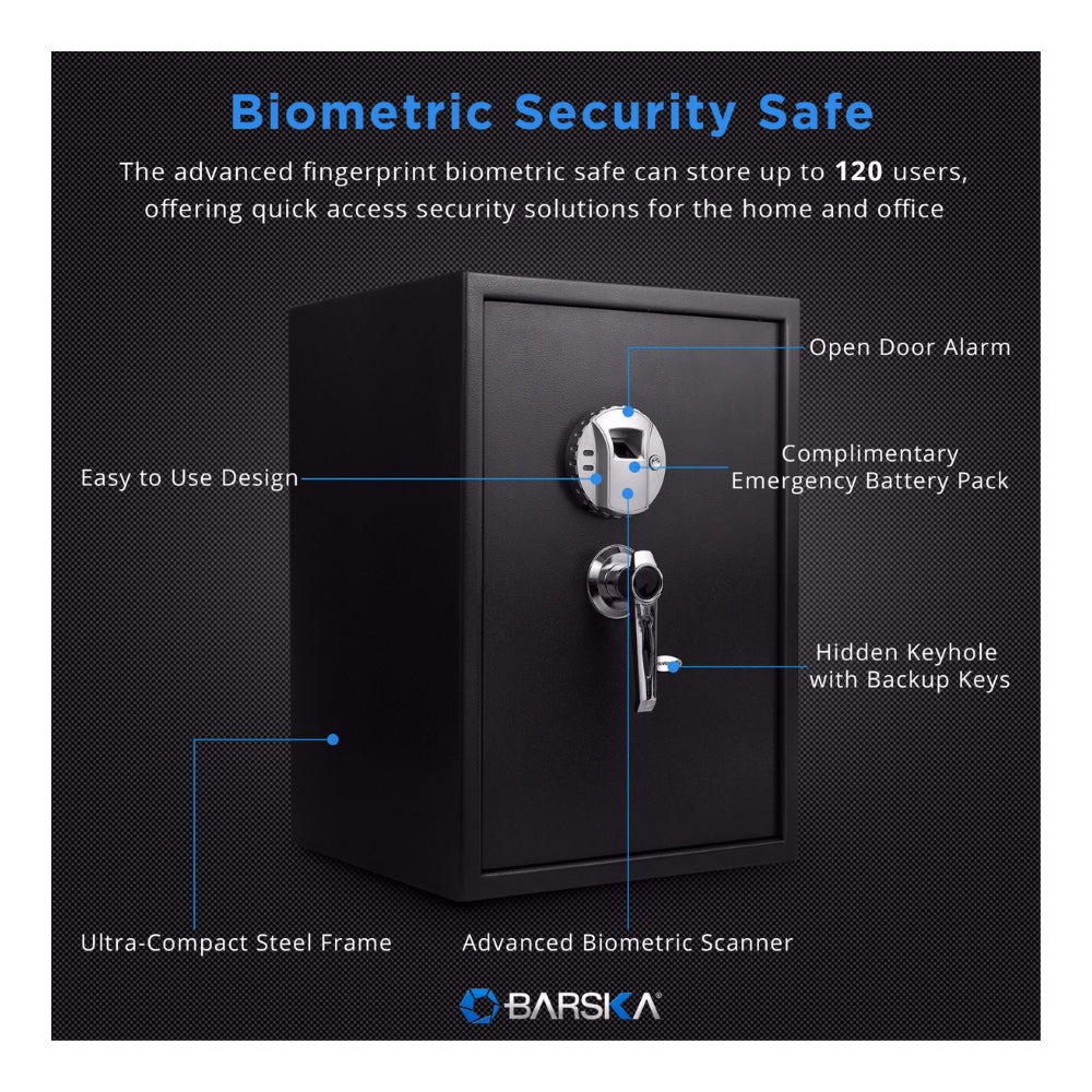 Barska Large Biometric Security Safe with Fingerprint Lock | BAR-AX11650 - Image 6