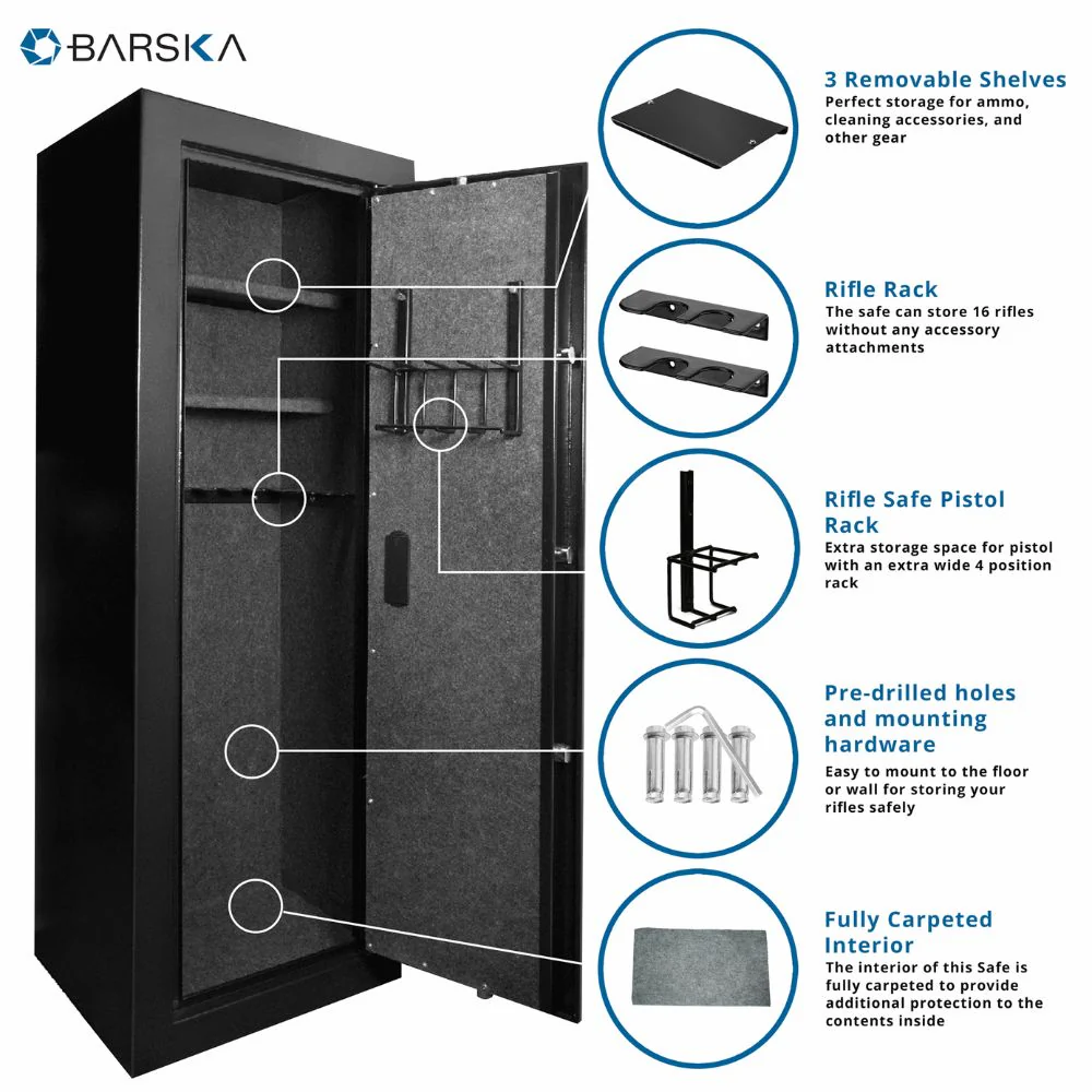 Barska Extra Large Biometric Rifle Safe | BAR-AX11780 - Image 9