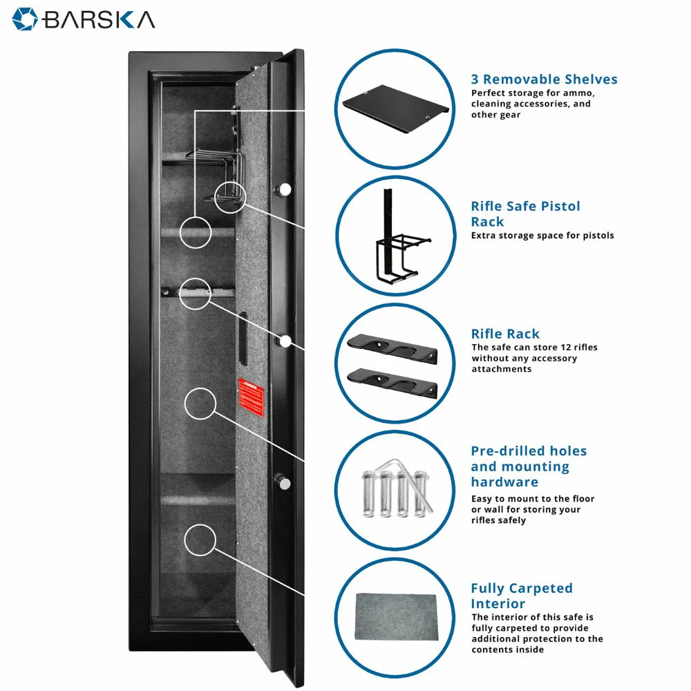 Barska Quick Access Large Biometric Rifle Safe | BAR-AX11898 - Image 5