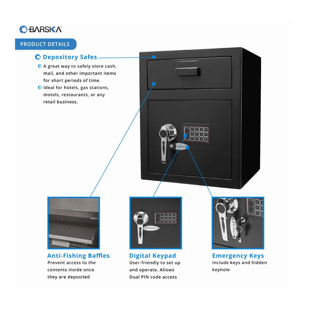 Barska Large Keypad Depository Safe | BAR-AX11930 - Image 10