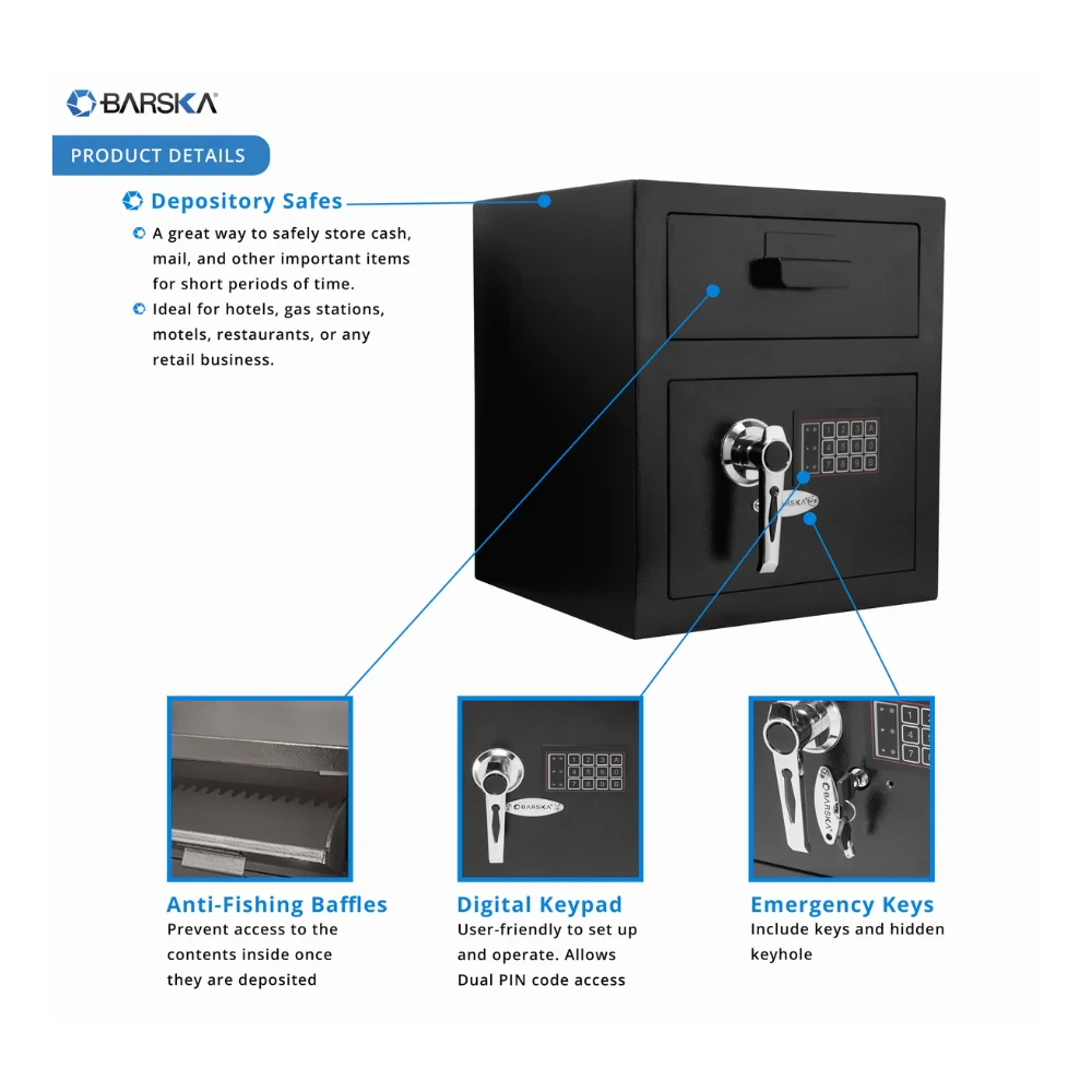Barska Standard Keypad Depository Safe | BAR-AX11932 - Image 9