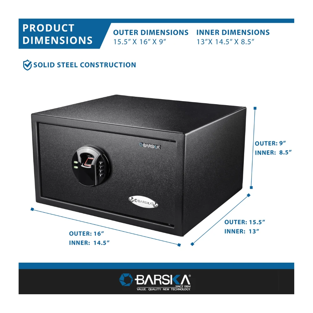 Barska HQ200 Biometric Digital Keypad Safe | BAR-AX12840 - Image 11