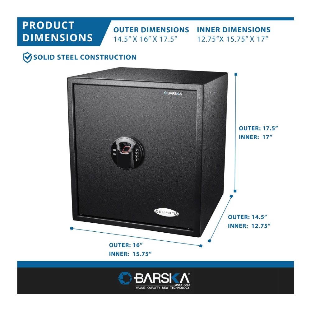 Barska HQ400 Large Biometric Digital Keypad Safe | BAR-AX12842 - Image 10