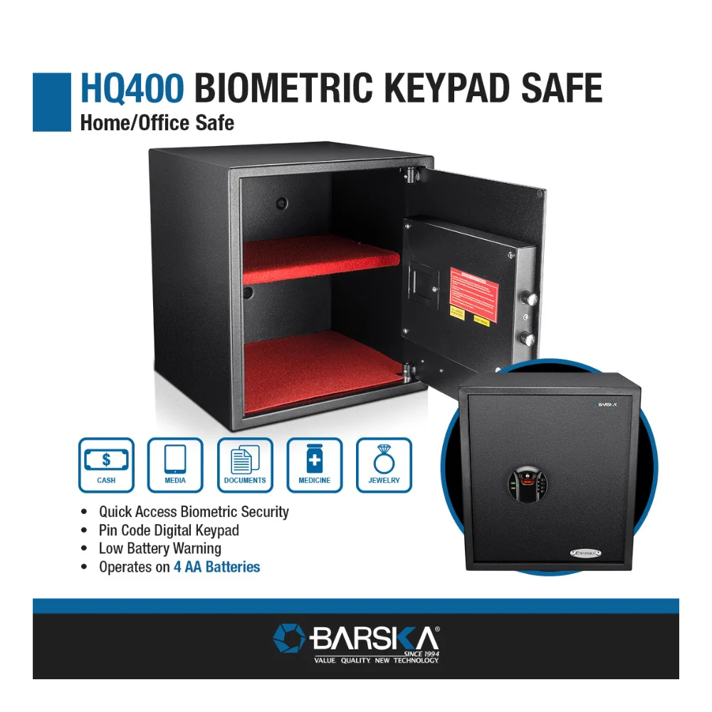Barska HQ400 Large Biometric Digital Keypad Safe | BAR-AX12842 - Image 11