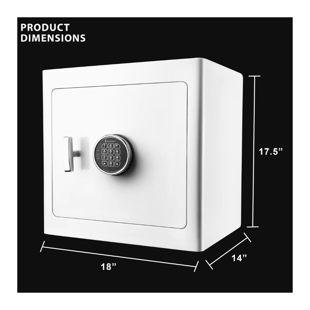 Barska White Keypad Jewelry Safe Tan Interior | BAR-AX13104 - Image 11