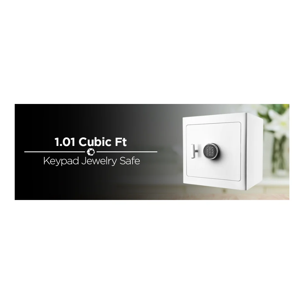 Barska White Keypad Jewelry Safe Tan Interior | BAR-AX13104 - Image 18