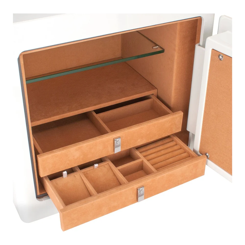 Barska White Keypad Jewelry Safe Tan Interior | BAR-AX13104 - Image 4