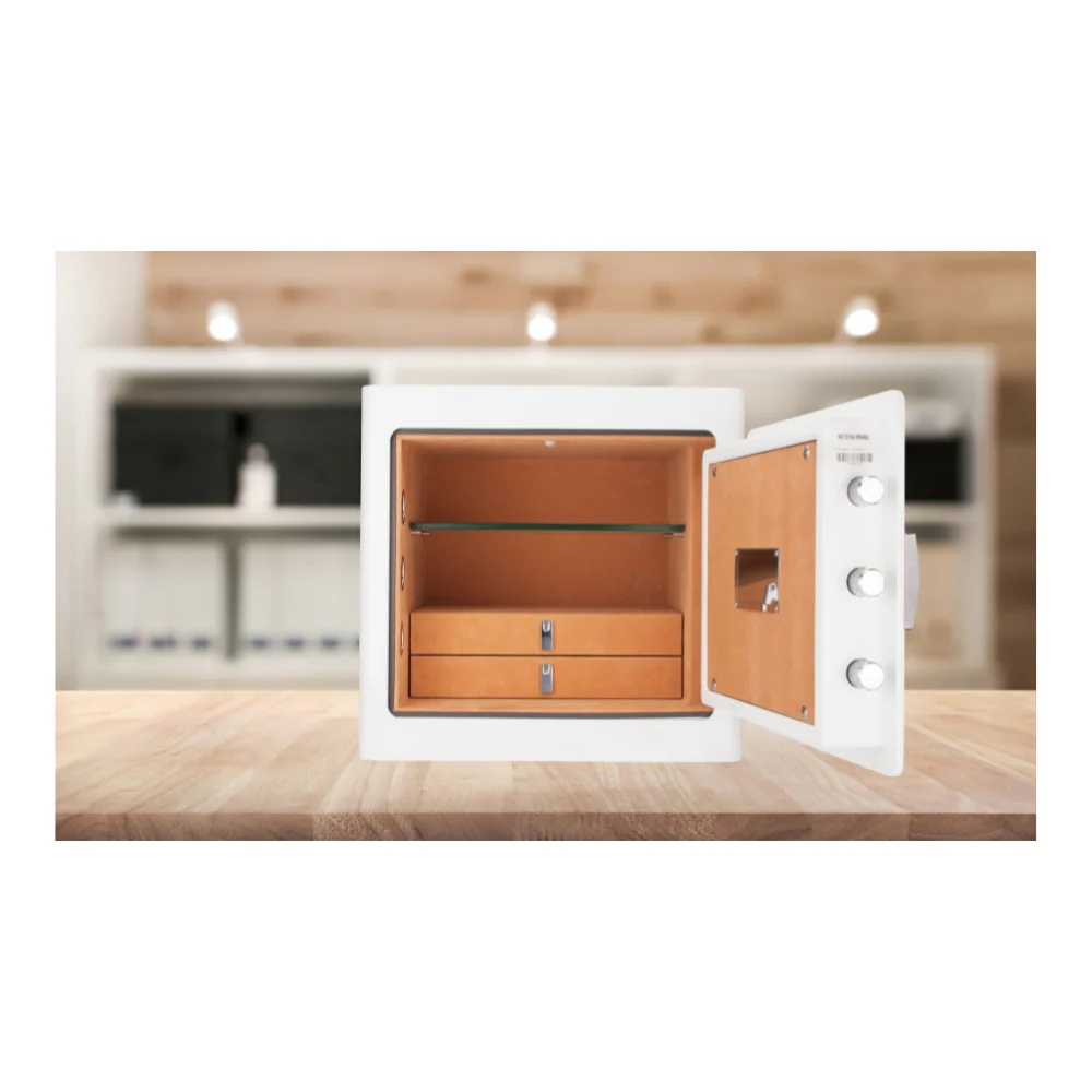 Barska White Keypad Jewelry Safe Tan Interior | BAR-AX13104 - Image 7