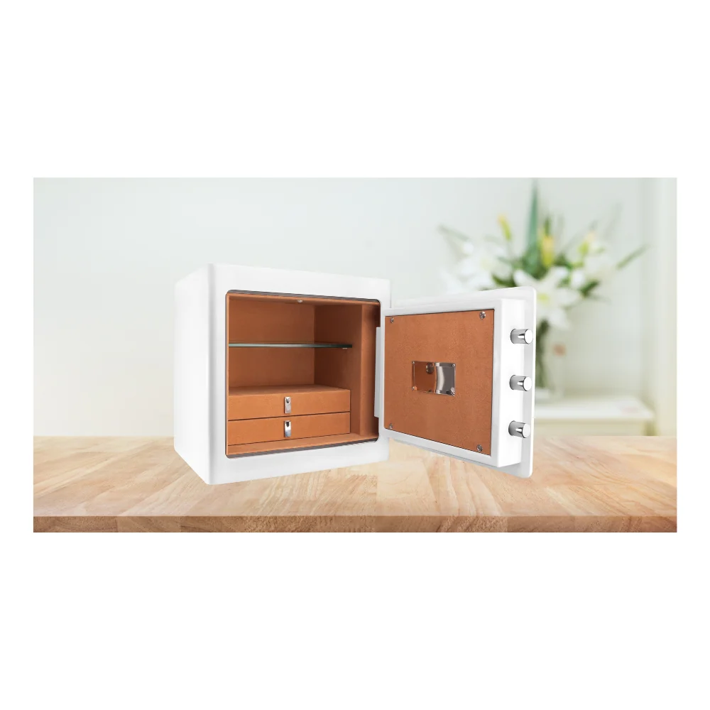 Barska White Keypad Jewelry Safe Tan Interior | BAR-AX13104 - Image 8