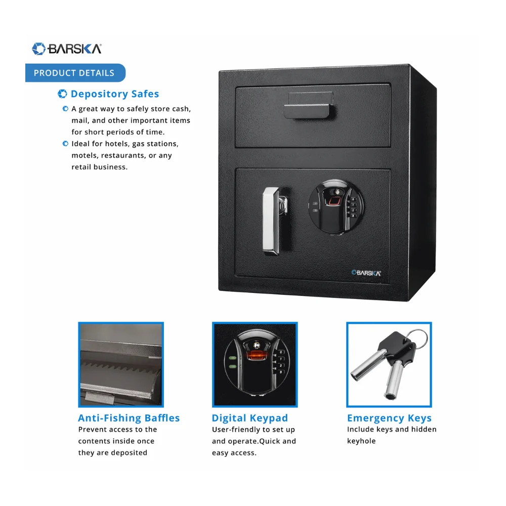 Barska Biometric Keypad Depository Safe | BAR-AX13108 - Image 10