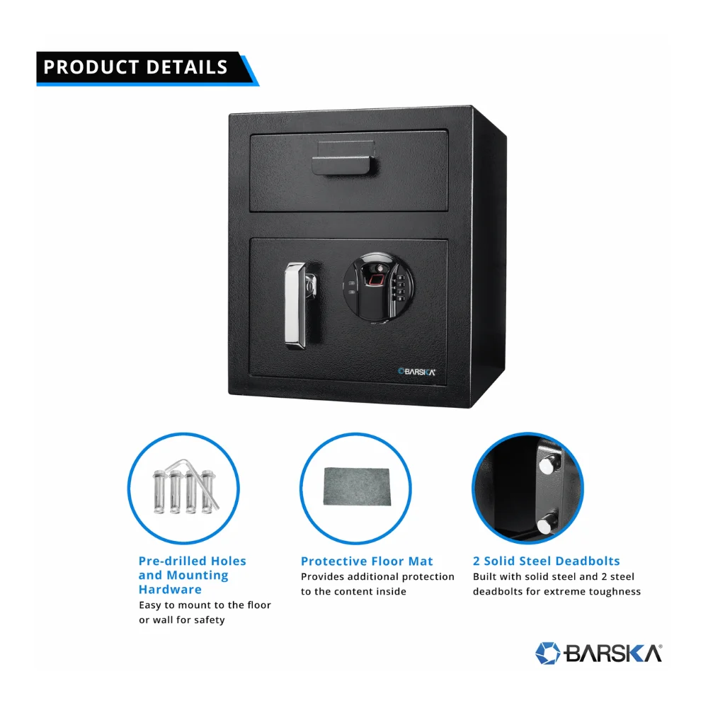 Barska Biometric Keypad Depository Safe | BAR-AX13108 - Image 11