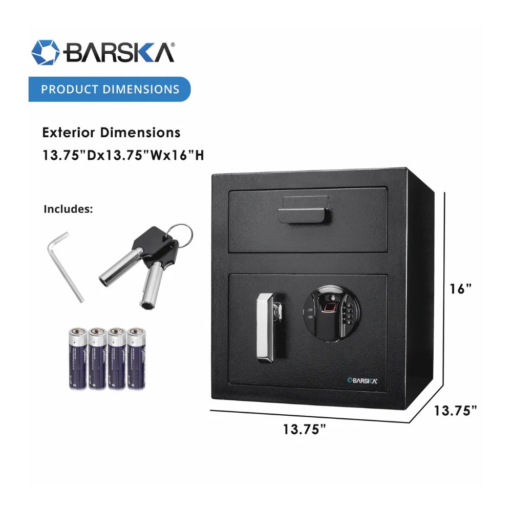 Barska Biometric Keypad Depository Safe | BAR-AX13108 - Image 14