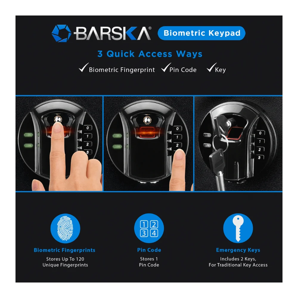 Barska Biometric Keypad Depository Safe | BAR-AX13108 - Image 9