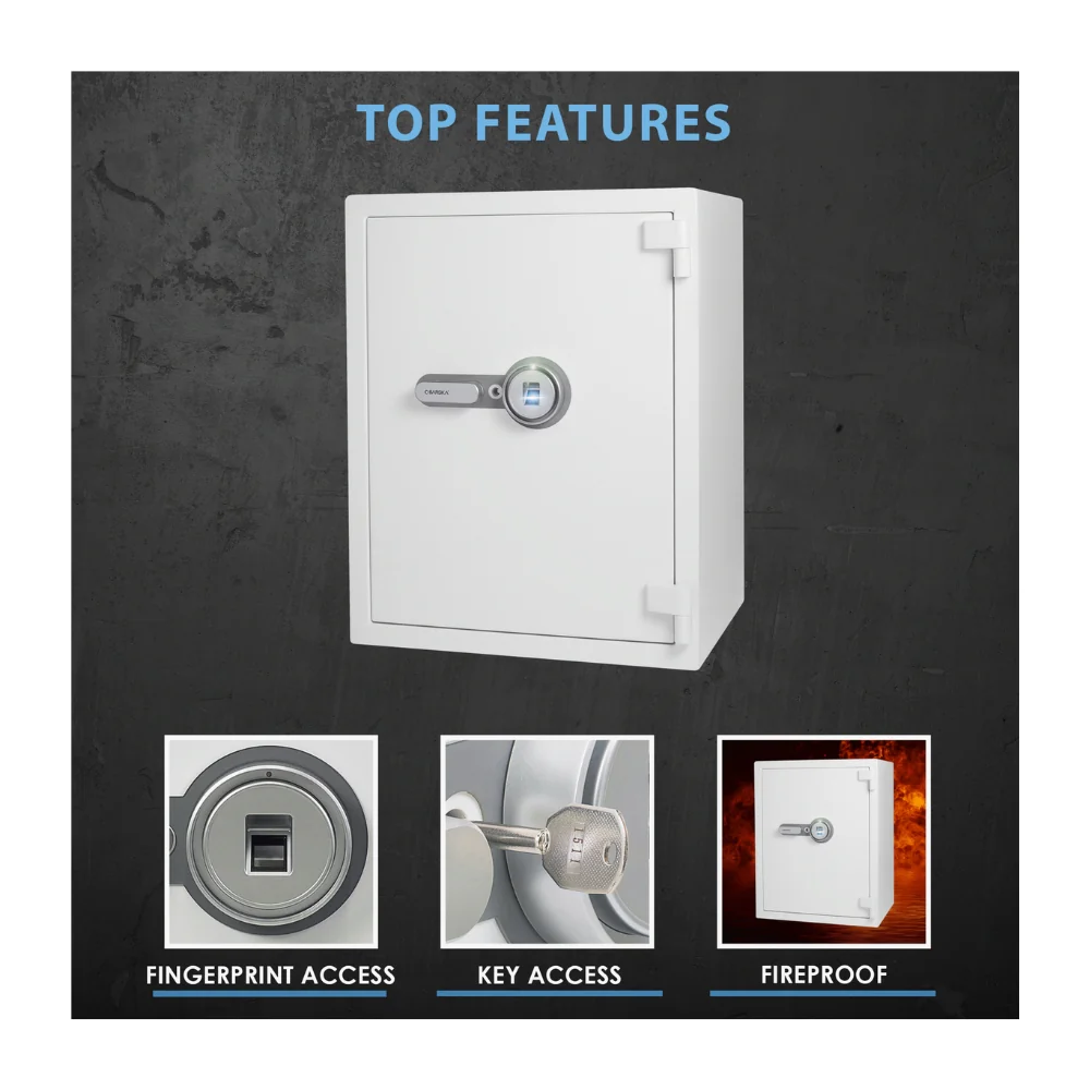 Barska Large Biometric Fireproof Security Safe 4.48 Cu.' White | BAR-AX13496 - Image 12