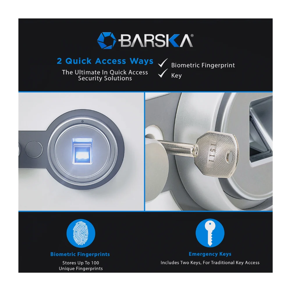 Barska Large Biometric Fireproof Security Safe 4.48 Cu.' White | BAR-AX13496 - Image 13