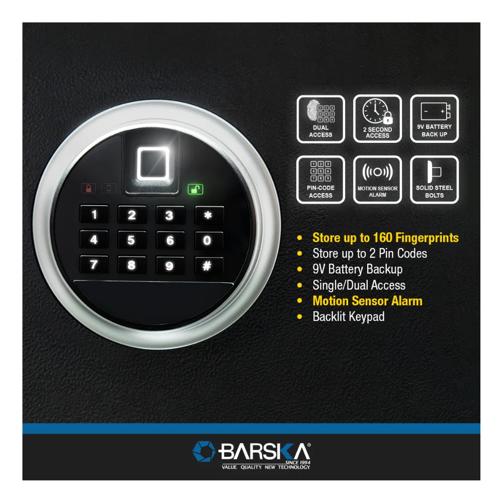 Barska Large Quick Access Biometric Keypad Rifle Safe | BAR-AX13646 - Image 15