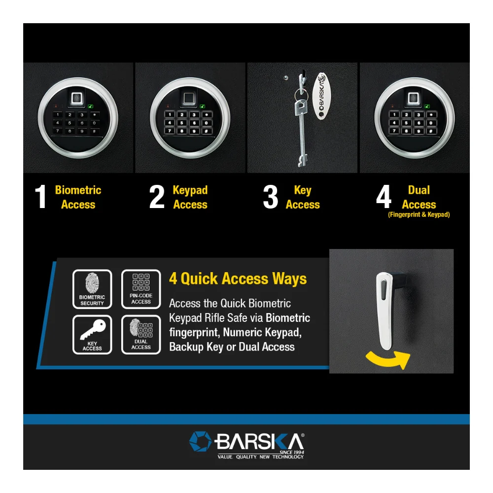 Barska Large Quick Access Biometric Keypad Rifle Safe | BAR-AX13646 - Image 16