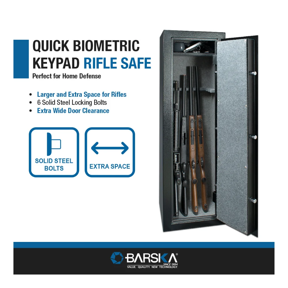 Barska Large Quick Access Biometric Keypad Rifle Safe | BAR-AX13646 - Image 8