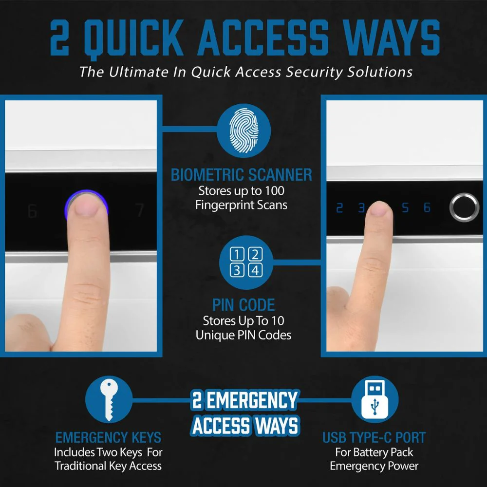 Barska Diamond 0.92 Cu. ft Touchscreen Biometric Keypad Security Safe | BAR-AX13938 - Image 7