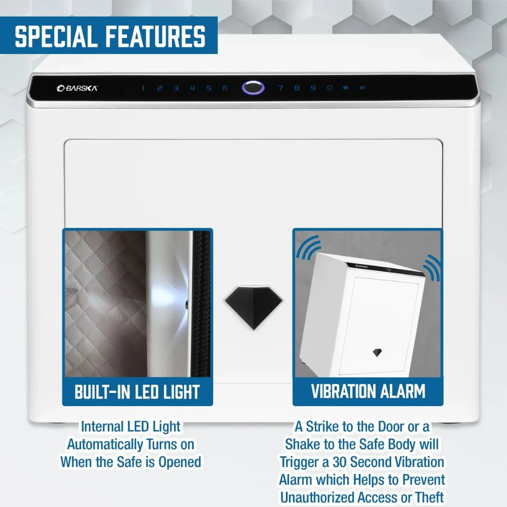 Barska Diamond 0.92 Cu. ft Touchscreen Biometric Keypad Security Safe | BAR-AX13938 - Image 9