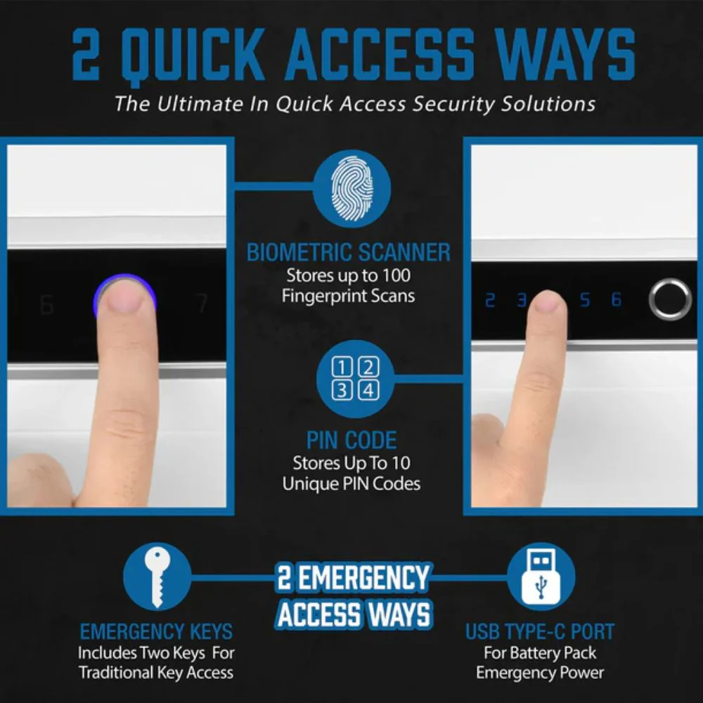 Barska Diamond 2.4 Cu. ft Touchscreen Biometric Keypad Security Safe | BAR-AX13940 - Image 11