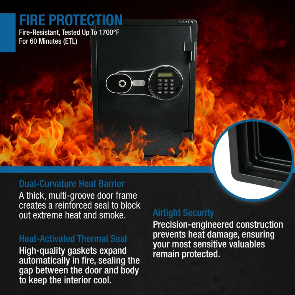 Barska AX14198 FV PRO 500 Biometric Keypad Fire-Resistant Safe - Image 15