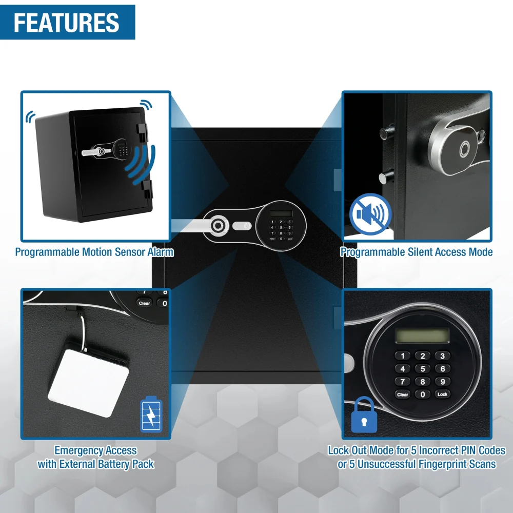 Barska AX14200 FV PRO 600 Biometric Keypad Fire Resistant Safe - Image 8