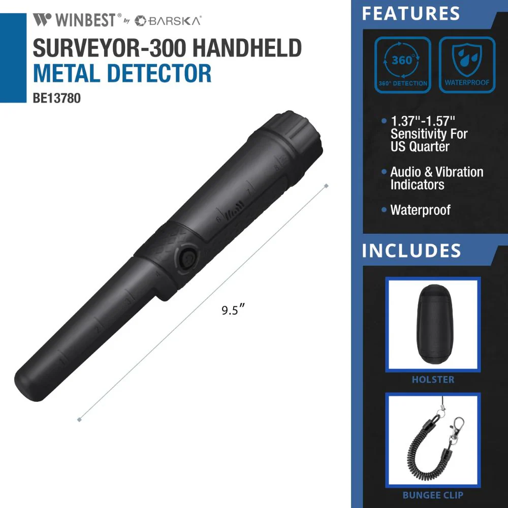 Barska BE13780 Winbest SURVEYOR-300 Waterproof Handheld Metal Detector | BAR-BE13780 - Image 5