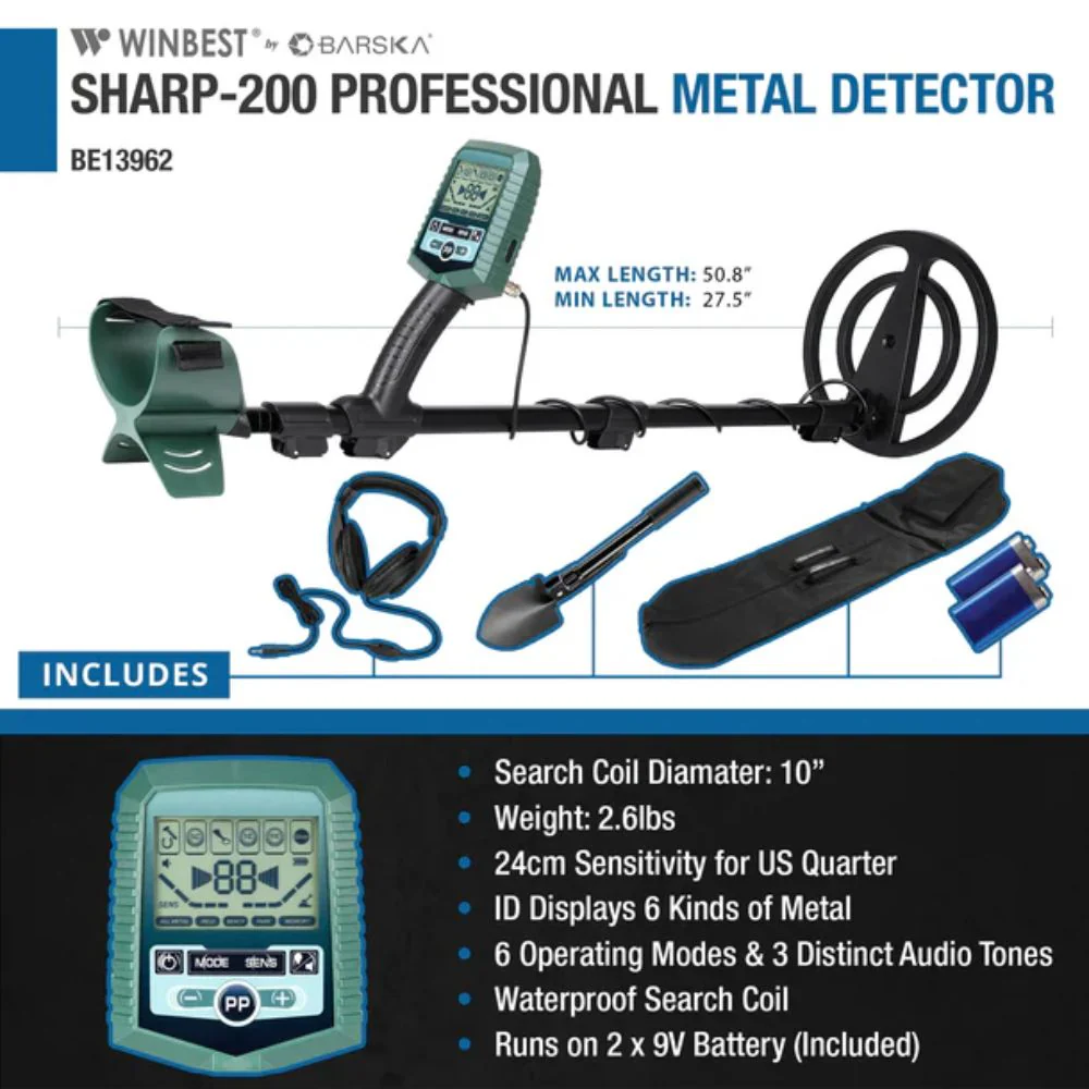 Barska Winbest Sharp-200 Professional Metal Detector Field Kit | BAR-BE13962 - Image 10