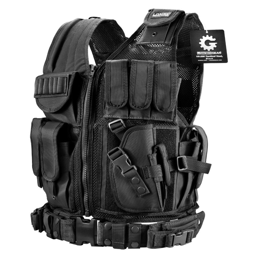 Barska Loaded Gear Tactical Vest VX-200 (Black) Right Hand | BAR-BI12018