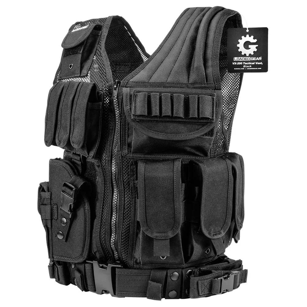 Barska Loaded Gear VX-200 Left Handed Tactical Vest (Black) | BAR-BI12154