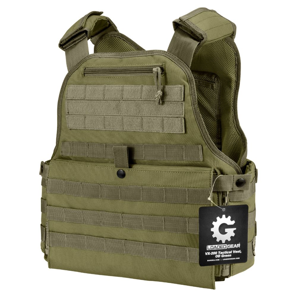 Barska MOLLE Plate Carrier Tactical Vest VX-500 Loaded Gear OD Green | BAR-BI12290 - Image 2