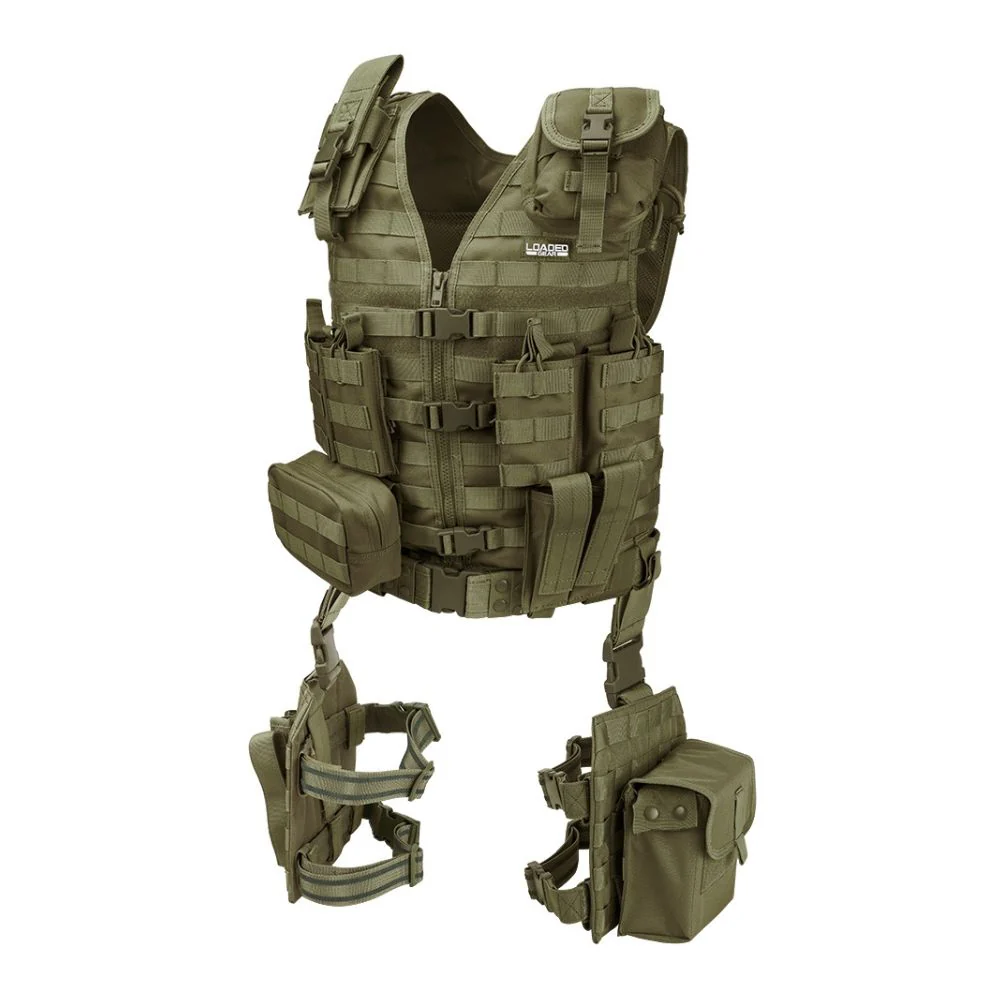 Barska Loaded Gear VX-100 Tactical Vest and Leg Platforms (OD Green) | BAR-BI12330 - Image 2