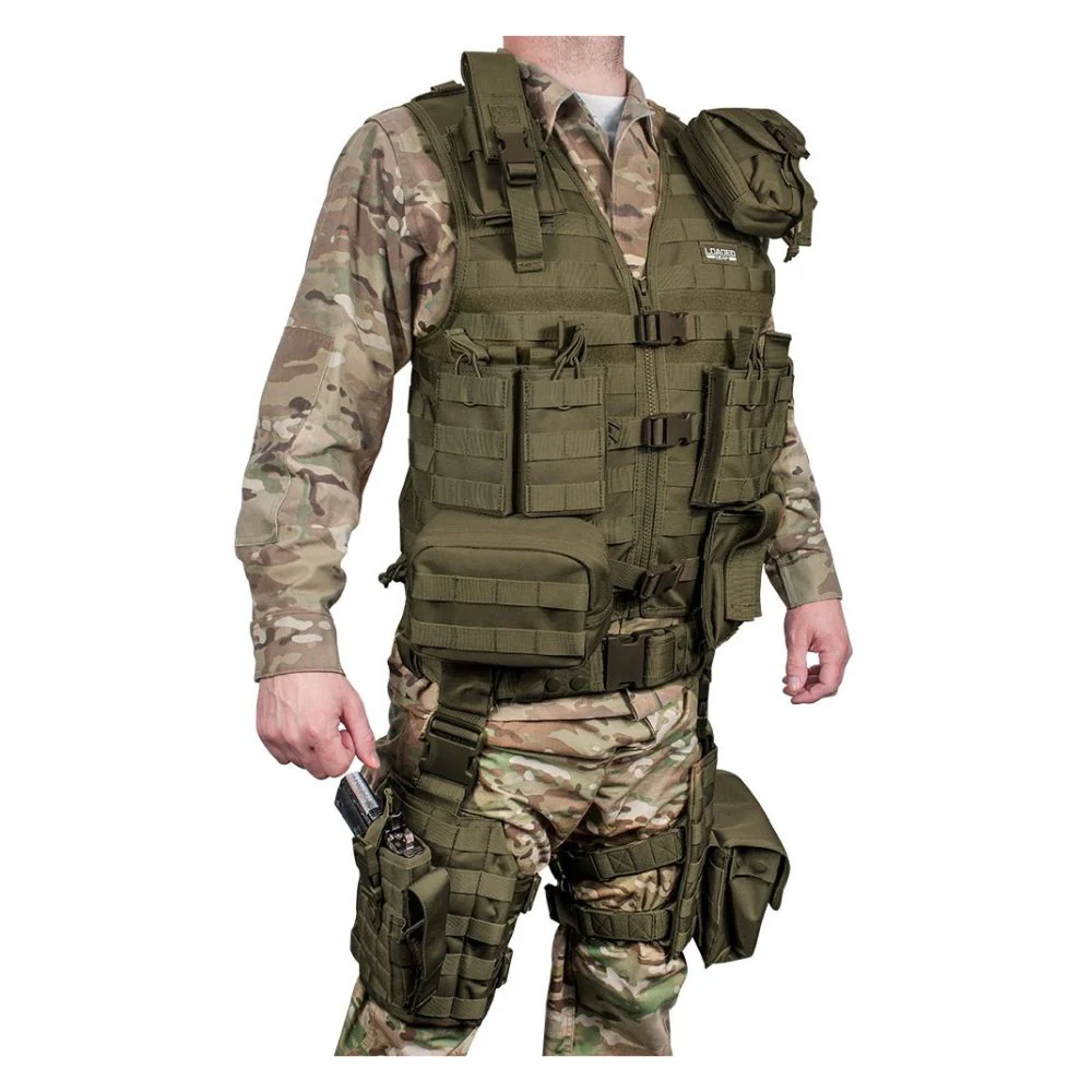 Barska Loaded Gear VX-100 Tactical Vest and Leg Platforms (OD Green) | BAR-BI12330 - Image 5