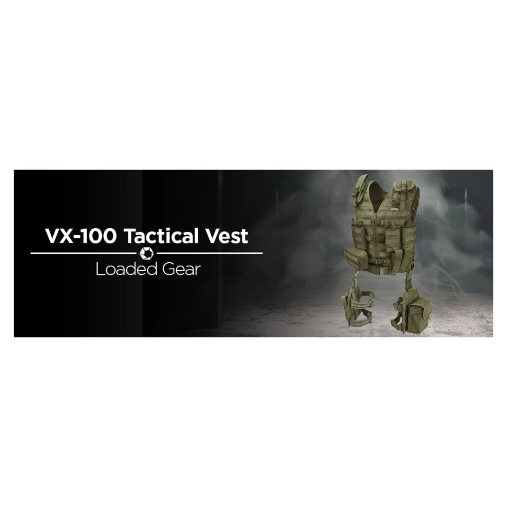 Barska Loaded Gear VX-100 Tactical Vest and Leg Platforms (OD Green) | BAR-BI12330 - Image 9