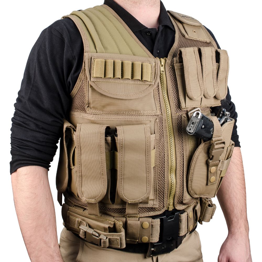 Barska Loaded Gear Tactical Vest VX-200 Tan (Dark Earth) | BAR-BI12346 - Image 7