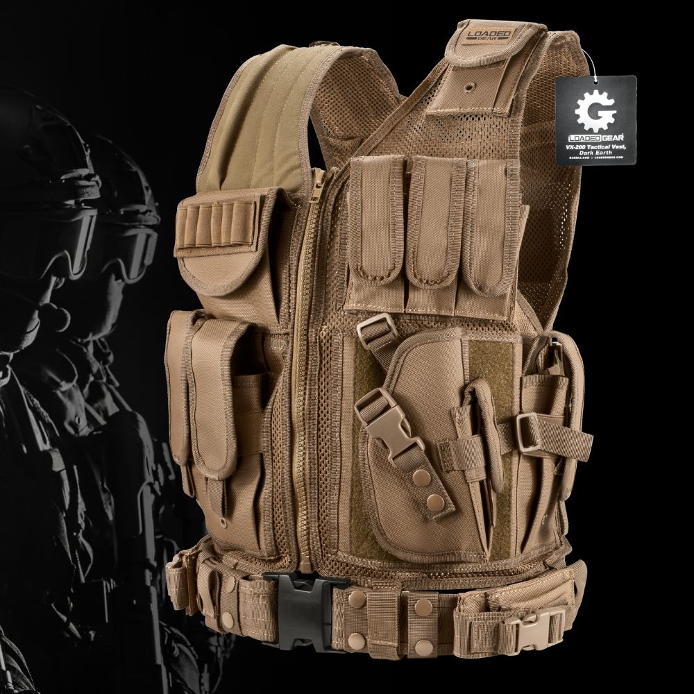 Barska Loaded Gear Tactical Vest VX-200 Tan (Dark Earth) | BAR-BI12346 - Image 9
